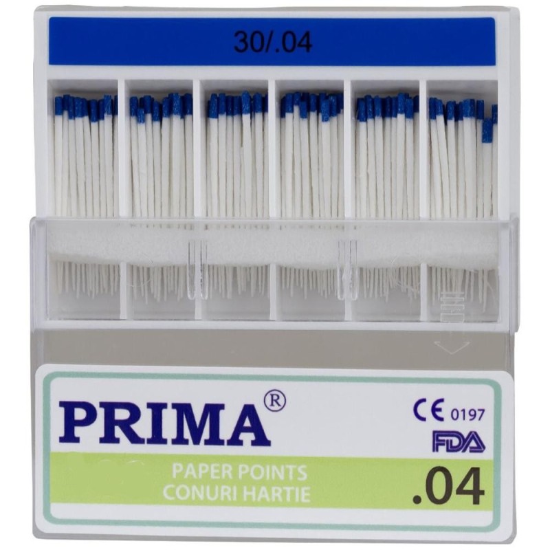 Conuri din Hartie Absorbanta ISO 30, Albastru, Marimea 4, pentru Uscarea Canalelor Radiculare, 60 Bucati