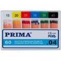 Conuri Gutta Percha .04 Taper, Asortate Nr.15-40, pentru Obturare Canale Radiculare, Prima, 60 Bucati