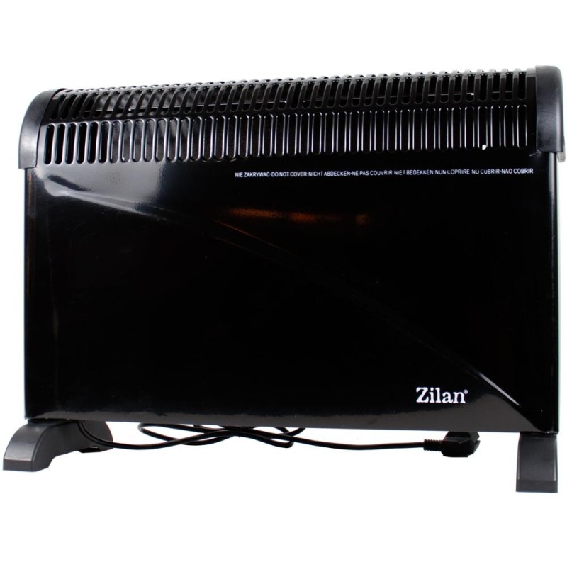 Convector Electric Podea, 3 Trepte, Termostat Reglabil, Putere 2000W, Negru