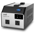 Convertor Tensiune 220V - 110V, 1000VA / 800W, 2 Iesiri, Well