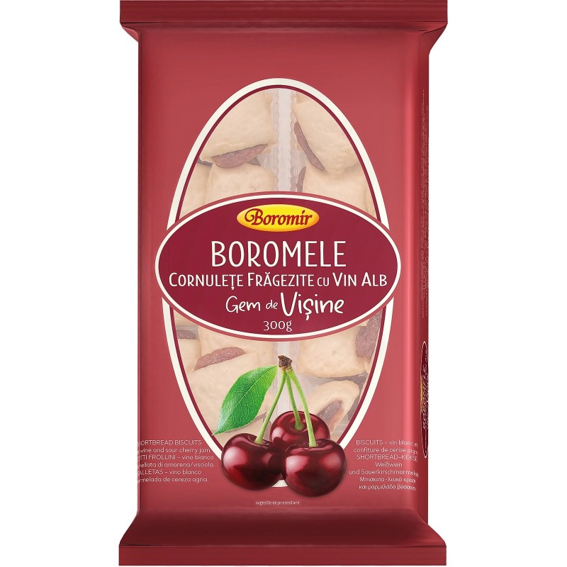 Cornulete cu Vin Alb si Gem de Visine Boromir, 300 g