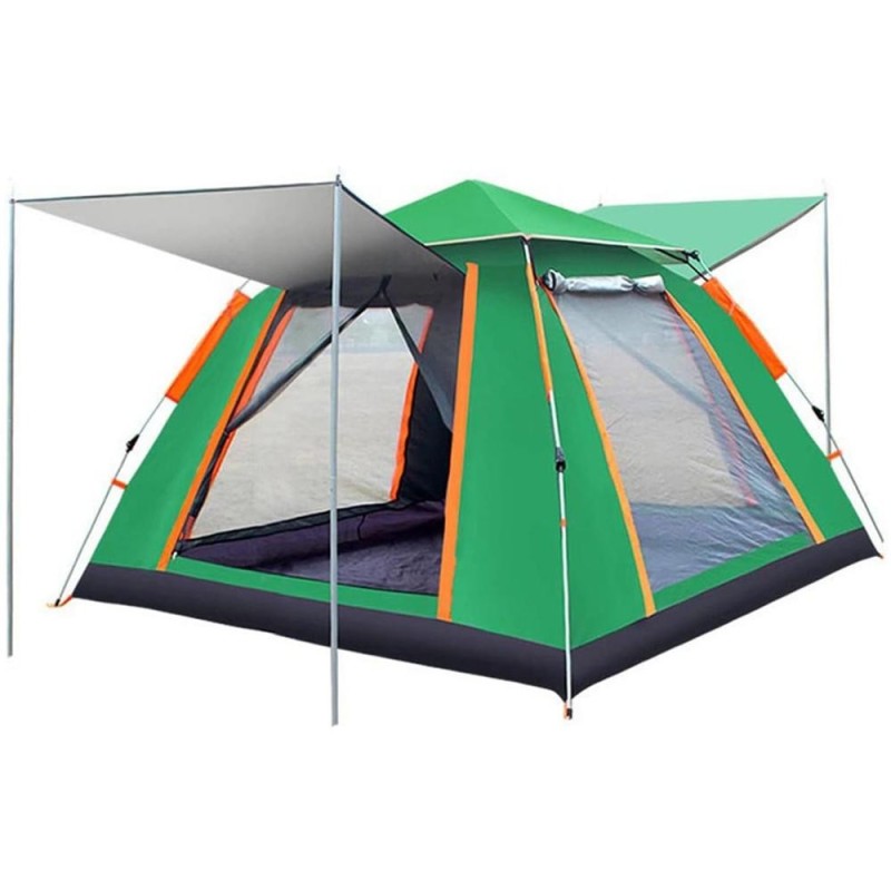 Cort Camping, 4 Persoane, 2 Usi 200 x 200 x 150 cm, Verde Deschis