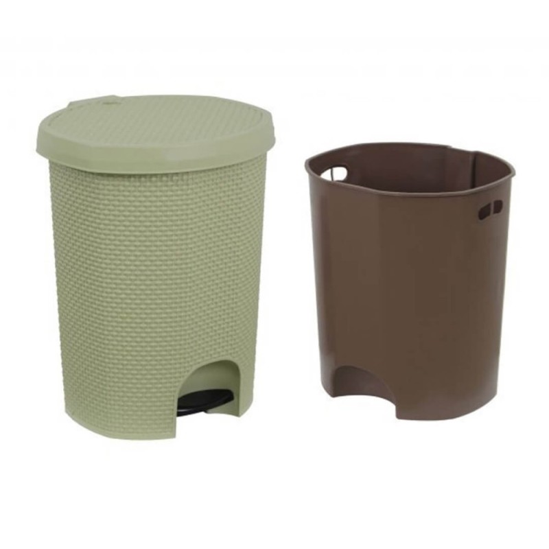 Cos de Gunoi Saglam, 18 l, Tip Ratan, Pedala, cu Galeata Interioara