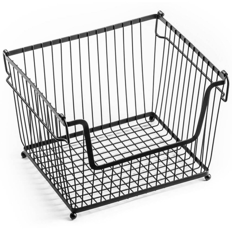 Cos Metalic pentru Fructe si Legume, 32 x 20 x 13.5 cm, Negru, Vilde