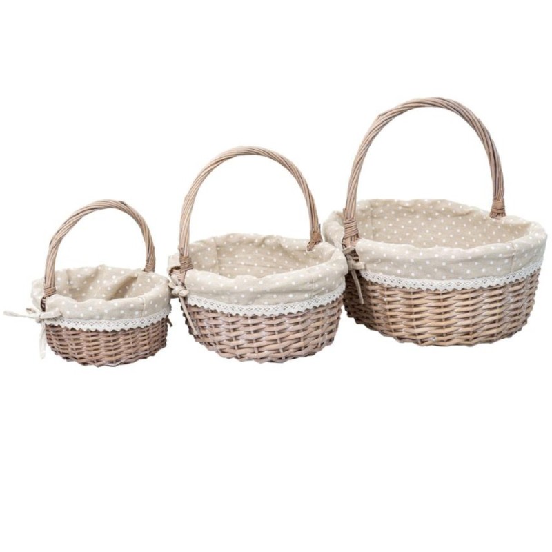 Cosuri de Rachita Ovale, Material Textil, Bej, 3 Bucati