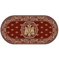 Covor Bisericesc Oval, 100 cm x 200 cm, Rosu, Model Lotos