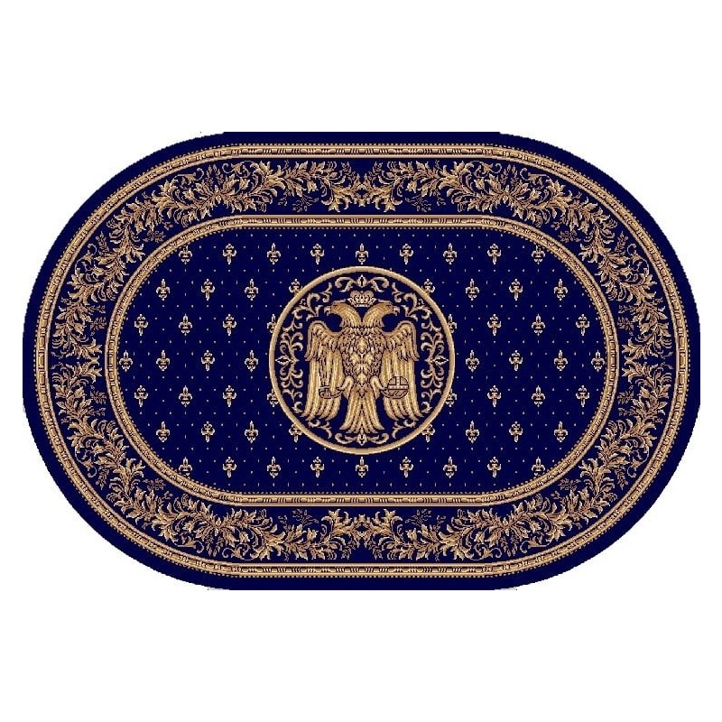 Covor Bisericesc Oval, 100 x 200 cm, Albastru, Lotos 15032/810