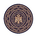 Covor Bisericesc Rotund, 67 cm x 67 cm, Albastru, Model Lotos