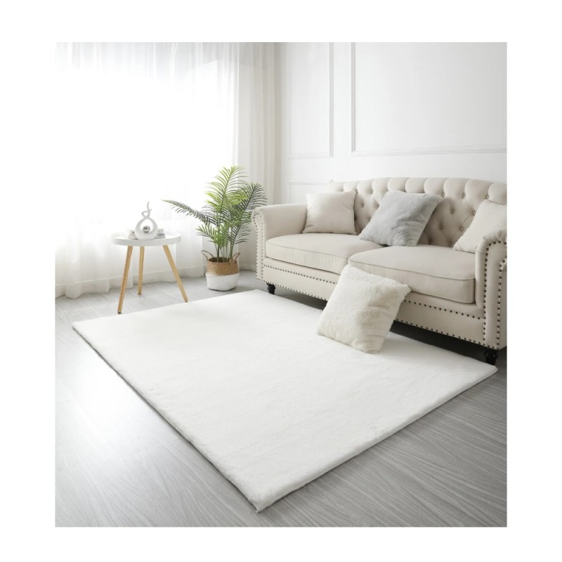 Covor Blanita Alb, Antiderapant, 80 cm x 150 cm, Soft Lop