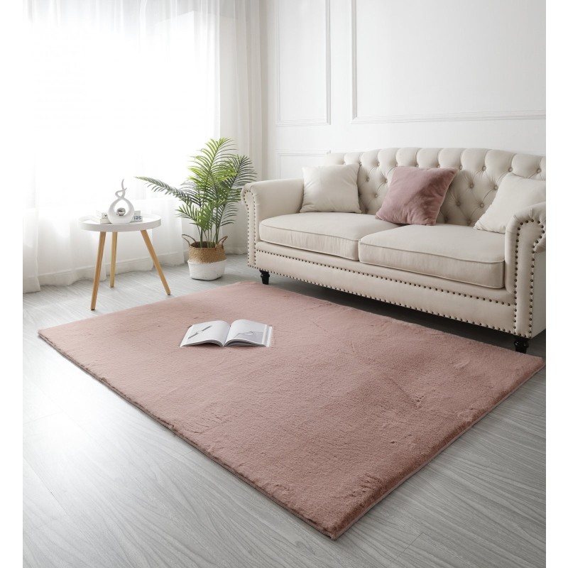 Covor Blanita Roz, Antiderapant, 80 cm x 150 cm, Soft Lop 020