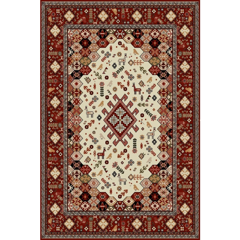 Covor Dreptunghiular, 100 x 200 cm, Rosu, Lotos 1535