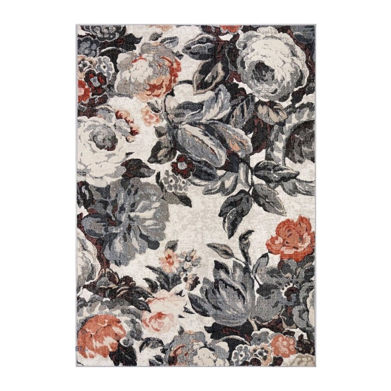 Covor Dreptunghiular, 118 x 170 cm, Bej / Crem / Maro, Model Floral Anny