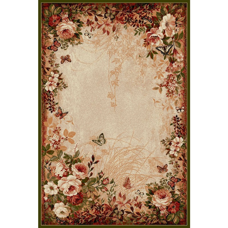 Covor Dreptunghiular, 150 x 230 cm, Verde / Bej, Lotos 15003