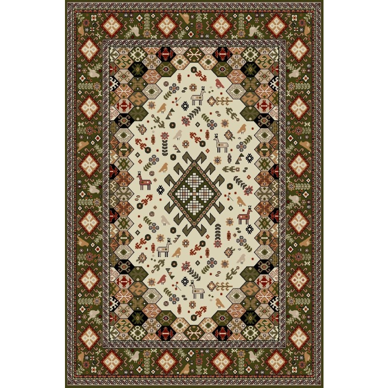 Covor Dreptunghiular, 150 x 230 cm, Verde, Lotos 1535