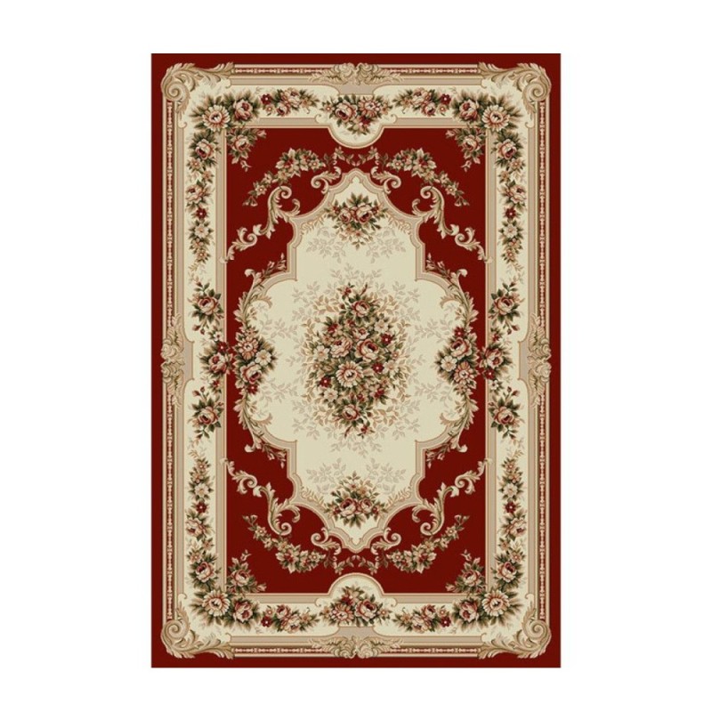 Covor Dreptunghiular, 150 x 300 cm, Rosu, Model Floral Lotos