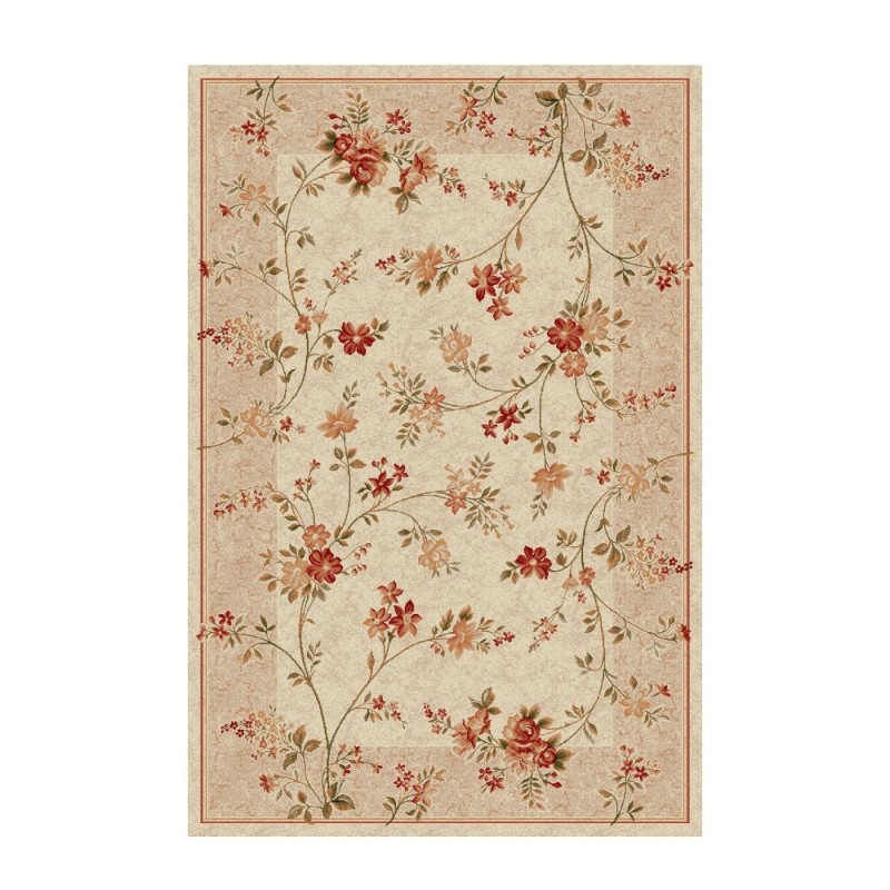 Covor Dreptunghiular, 160 x 230 cm, Crem / Bej, Model Flori Lotos