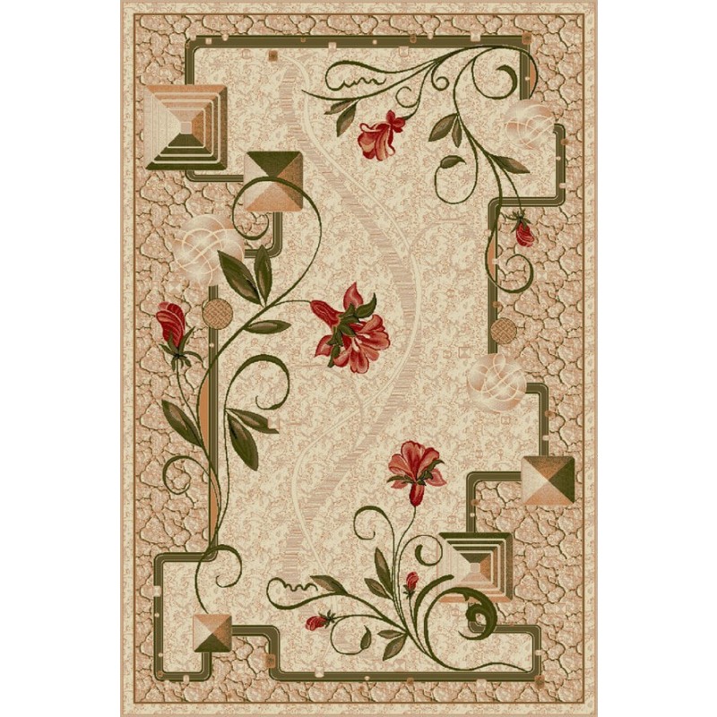 Covor Dreptunghiular, 160 x 230 cm, Crem, Floral, Lotos 587