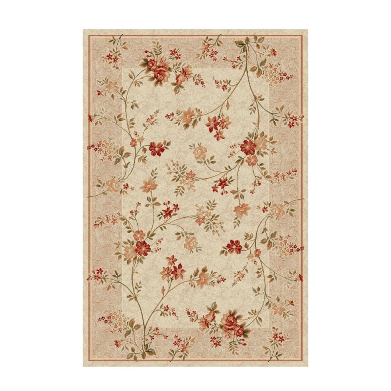 Covor Dreptunghiular, 200 x 300 cm, Crem / Bej, Model Flori Lotos