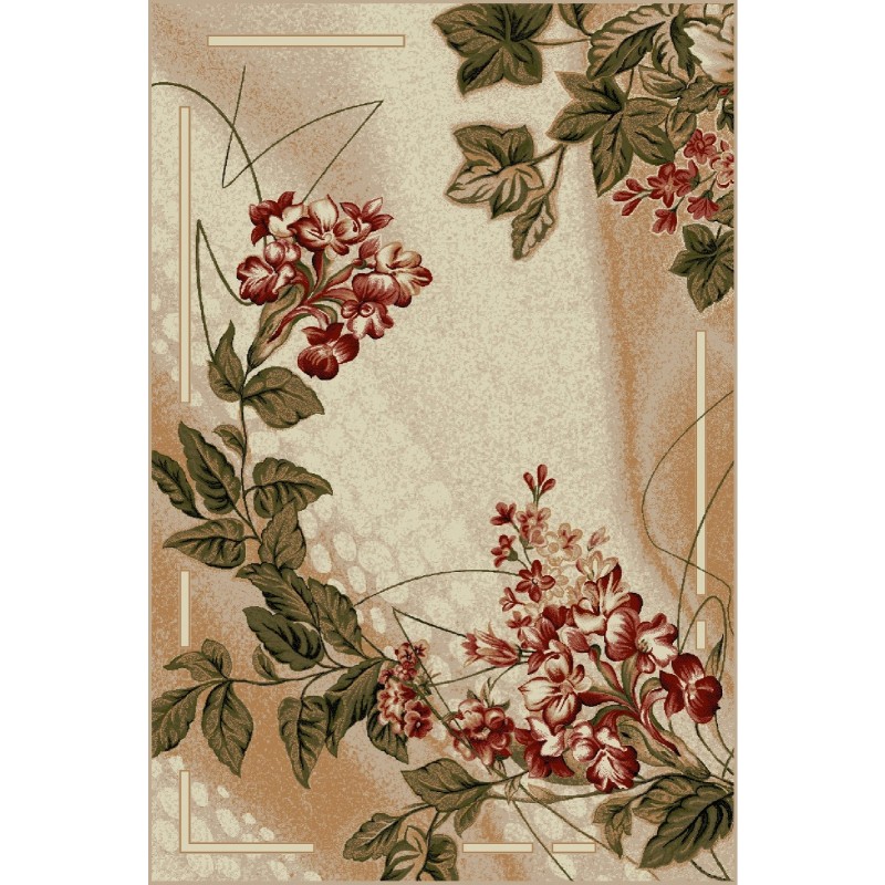 Covor Dreptunghiular, 200 x 300 cm, Crem / Maro, Lotos Model Floral 1511
