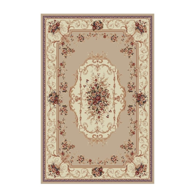 Covor Dreptunghiular, 200 x 400 cm, Crem, Model Floral Lotos