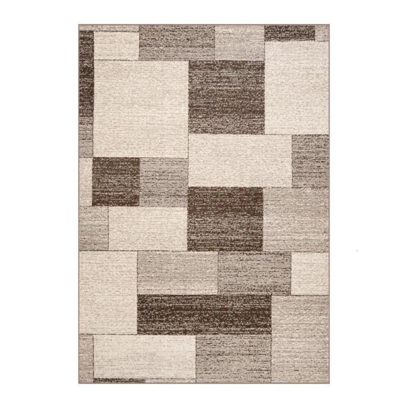 Covor Dreptunghiular, 60 cm x 110 cm, Bej / Crem / Maro, Model Daffi