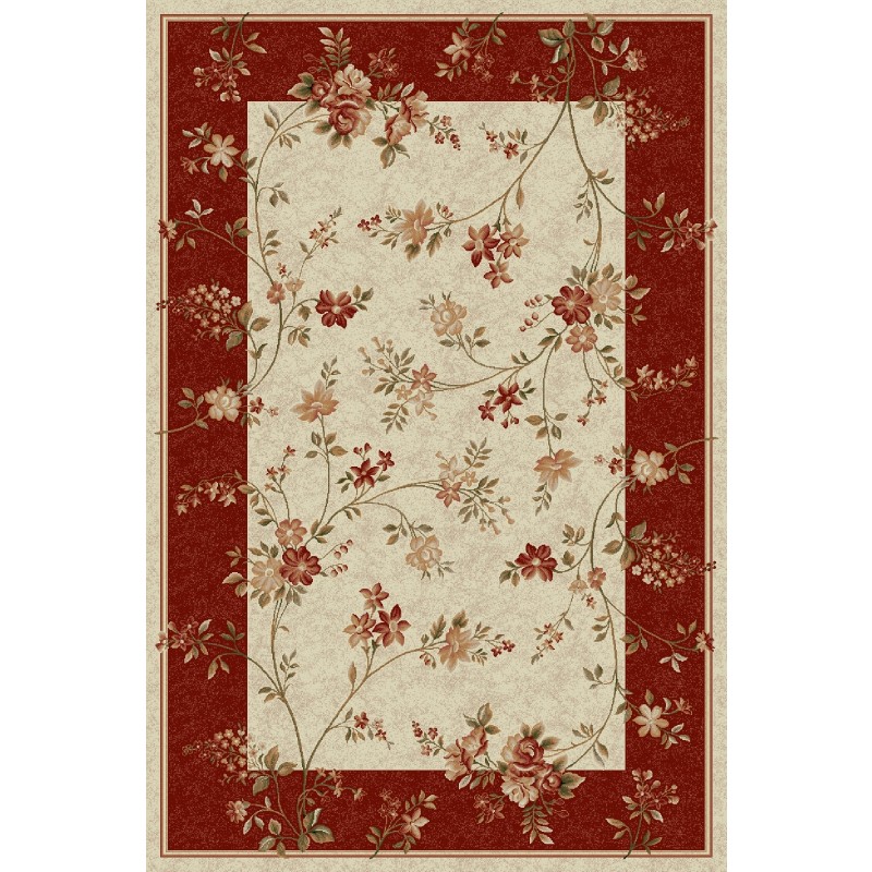 Covor Dreptunghiular, 60 x 110 cm, Crem/ Rosu, Lotos 551/120