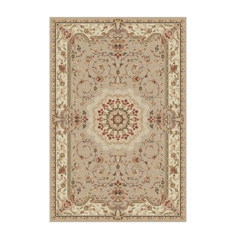 Covor Dreptunghiular, 80 cm x 150 cm, Bej / Crem, Model Lotos