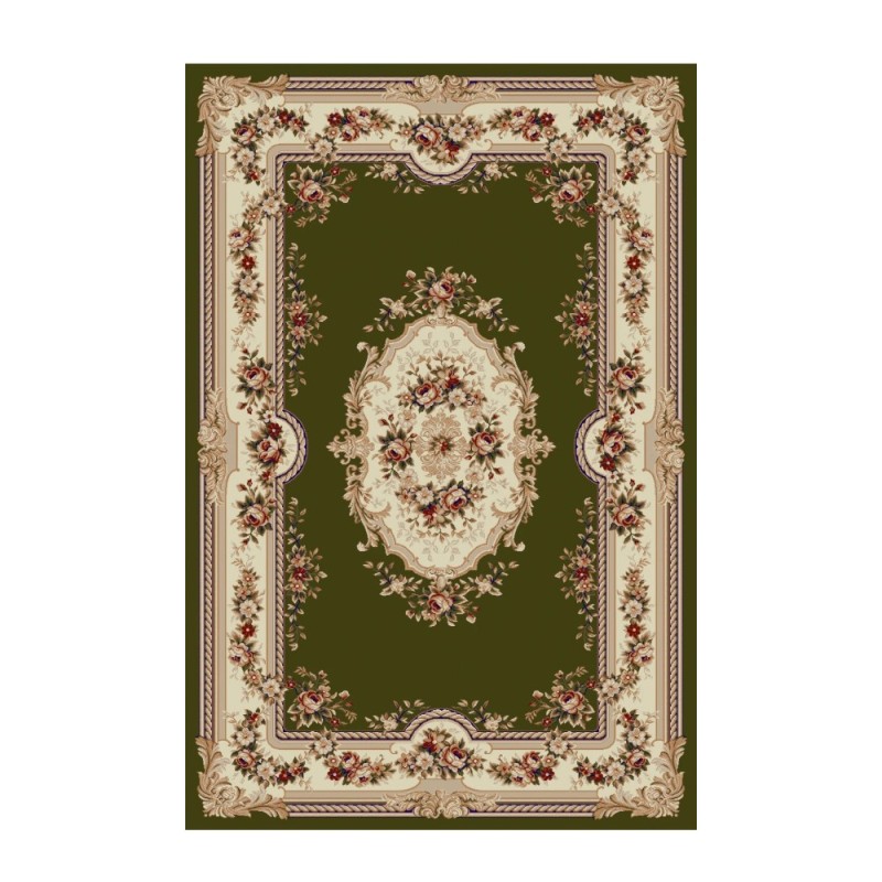 Covor Dreptunghiular, 80 x 150 cm, Verde, Model Floral Lotos