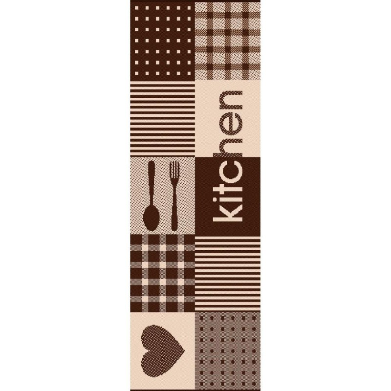 Covor Dreptunghiular pentru Bucatarie, 133 x 195 cm, Antiderapant, Maro, Flex 19053/19