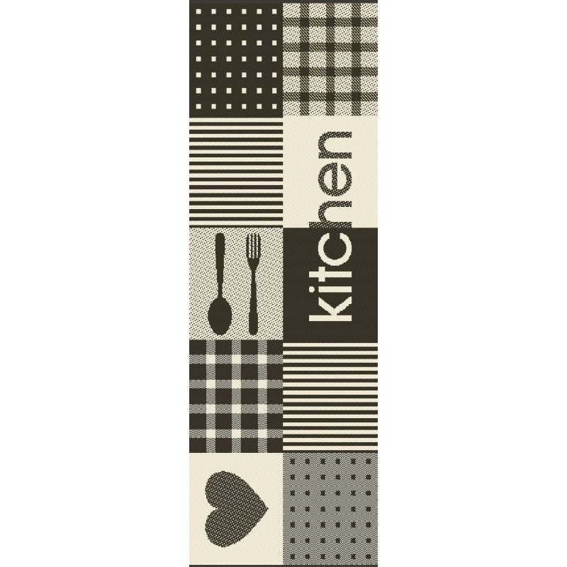 Covor Dreptunghiular pentru Bucatarie, 133 x 195 cm, Gri, Antiderapant, Flex 19053/08