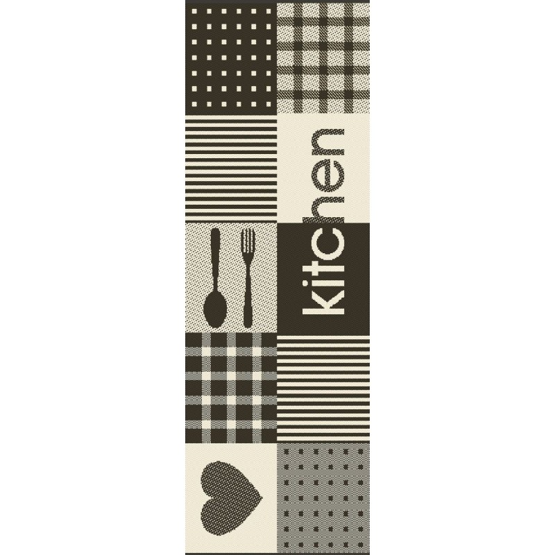 Covor Dreptunghiular pentru Bucatarie, 75 x 200 cm, Gri, Antiderapant, Flex 19053/08