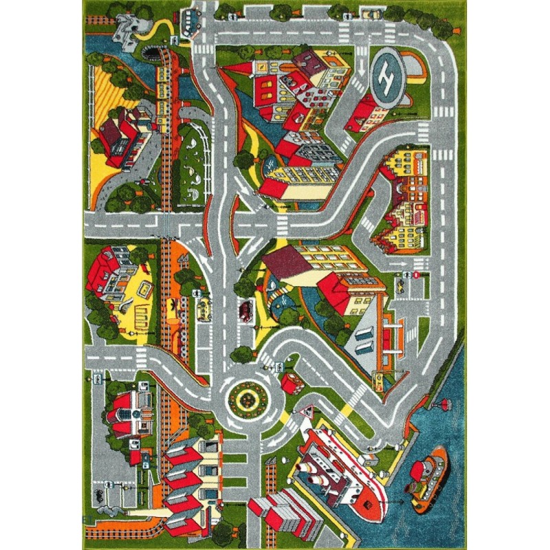 Covor Dreptunghiular pentru Copii, 200 x 300 cm, Multicolor, Kolibri Model Drumulete 11296/130