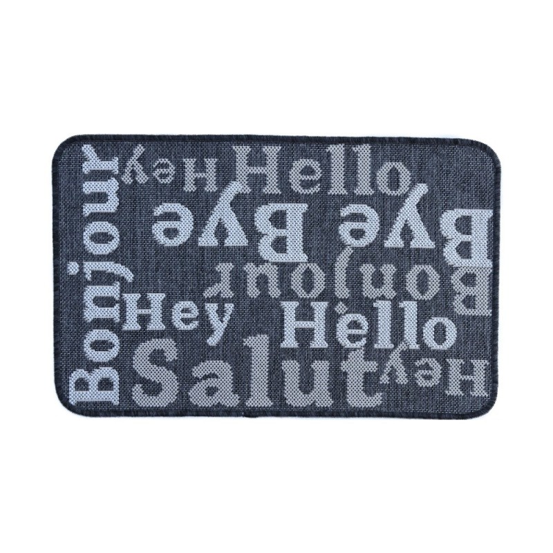 Covor Dreptunghiular pentru Usa de Intrare, Gri / Negru, 50 x 80 cm, Antiderapant, Model Flex
