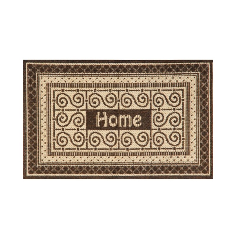 Covor Dreptunghiular pentru Usa Intrare, 50 x 80 cm, Crem / Maro, Model Home Natura