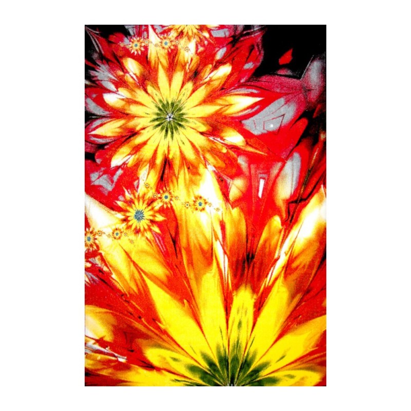 Covor Modern, Kolibri, Flori, Turcoaz, 11012, 120 x 170 cm, 2200 gr/mp