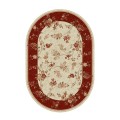 Covor Oval, 100 x 100 cm, Crem / Rosu, Lotos 551/120
