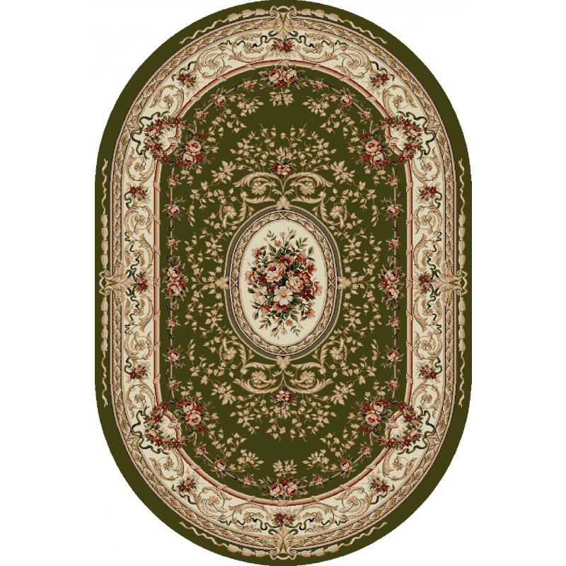 Covor Oval, 100 x 200 cm, Verde, Lotos 568