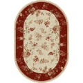 Covor Oval, 120 x 170 cm, Crem / Rosu, Lotos 551