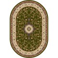 Covor Oval, 120 x 170 cm, Verde / Crem, Model Lotos