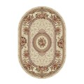 Covor Oval, 150 x 230 cm, Crem / Bej, Model Floral Lotos