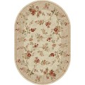 Covor Oval, 200 x 300 cm, Crem / Bej, Model Flori Lotos