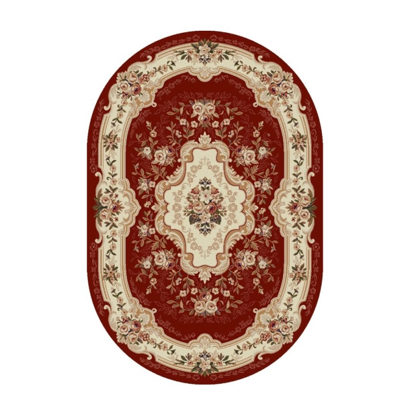 Covor Oval, 200 x 300 cm, Grena, Model Floral Lotos