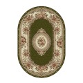 Covor Oval, 200 x 300 cm, Verde / Crem, Model Floral Lotos