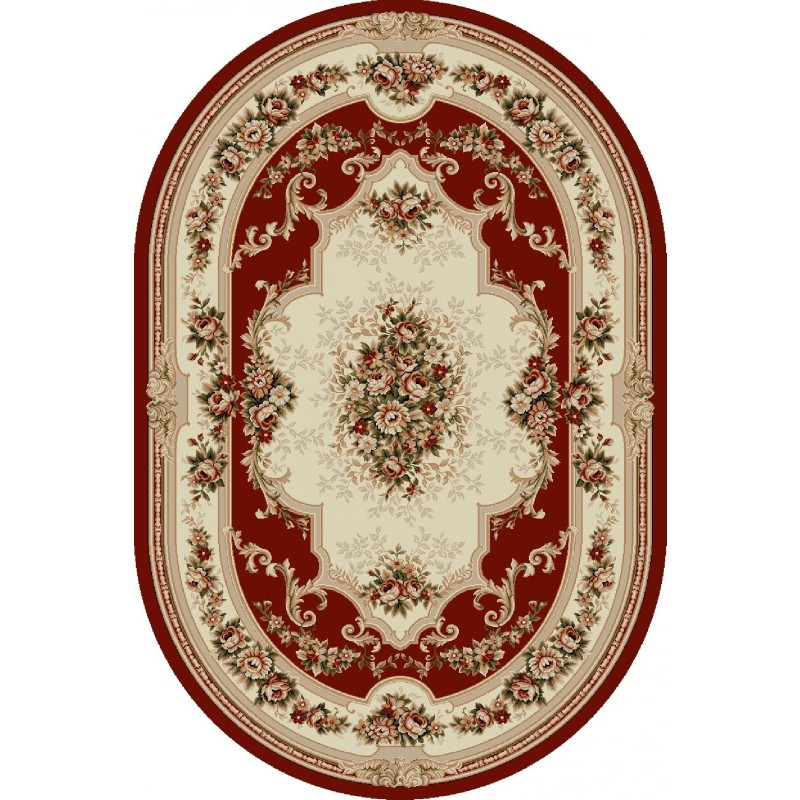 Covor Oval, 250 x 350 cm, Rosu, Lotos 574