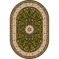 Covor Oval, 250 x 350 cm, Verde / Crem, Model Lotos