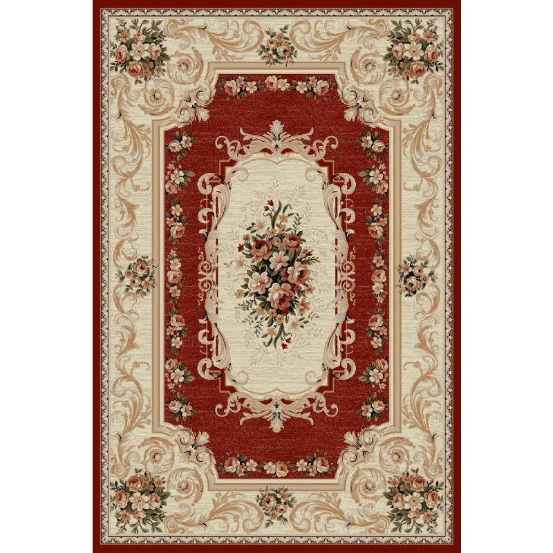 Covor Dreptunghiular, 50 x 80 cm, Rosu, Lotos Model Floral 535