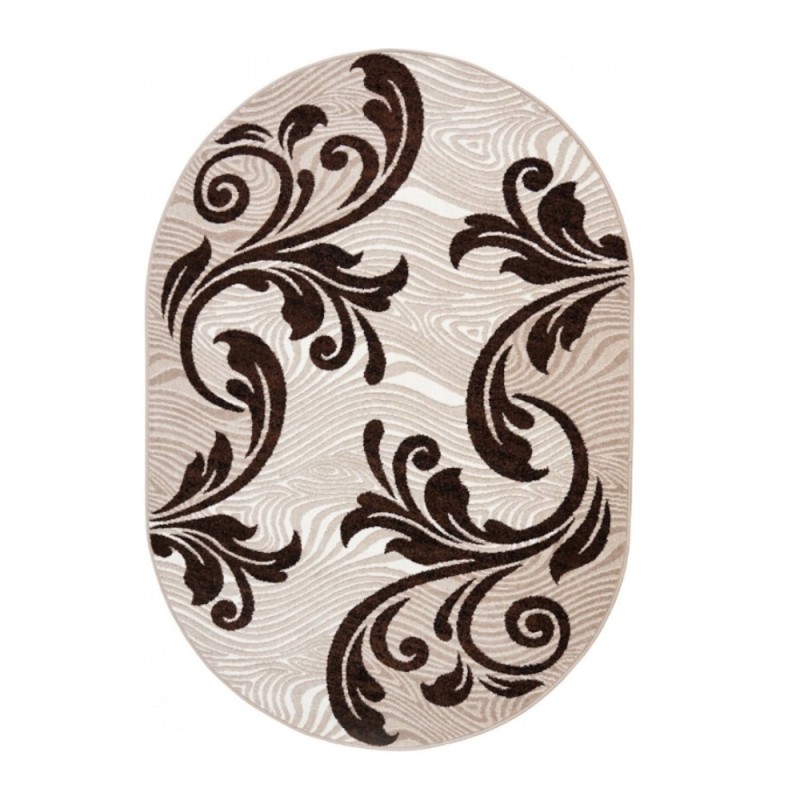 Covor Oval, 60 x 110 cm, Bej / Maro, Cappuccino 16025/118