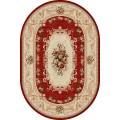 Covor Oval, 60 x 110 cm, Crem / Rosu, Lotos 523