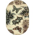 Covor Oval, 80 x 150 cm, Bej / Maro, Lotos Model Fluturi 1607