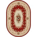 Covor Oval, 80 x 150 cm, Crem / Rosu, Lotos 523